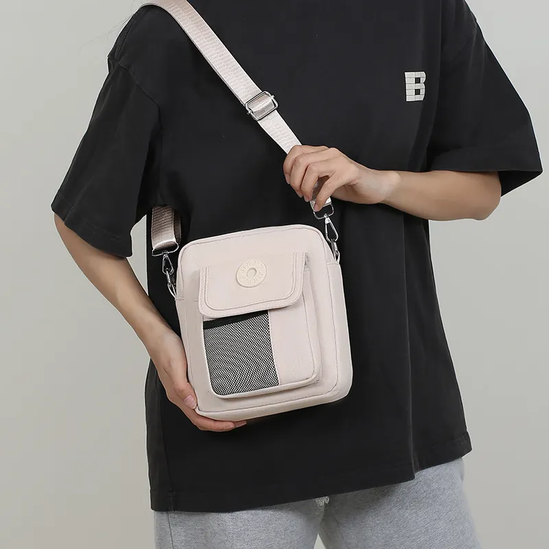 TOUTSEUL YOLO Nylon Fabric Crossbody Bag, Shoulder Bag Unisex Gray/Black/Purple/Khaki/Green/Dark Blue/Dark Brown-10
