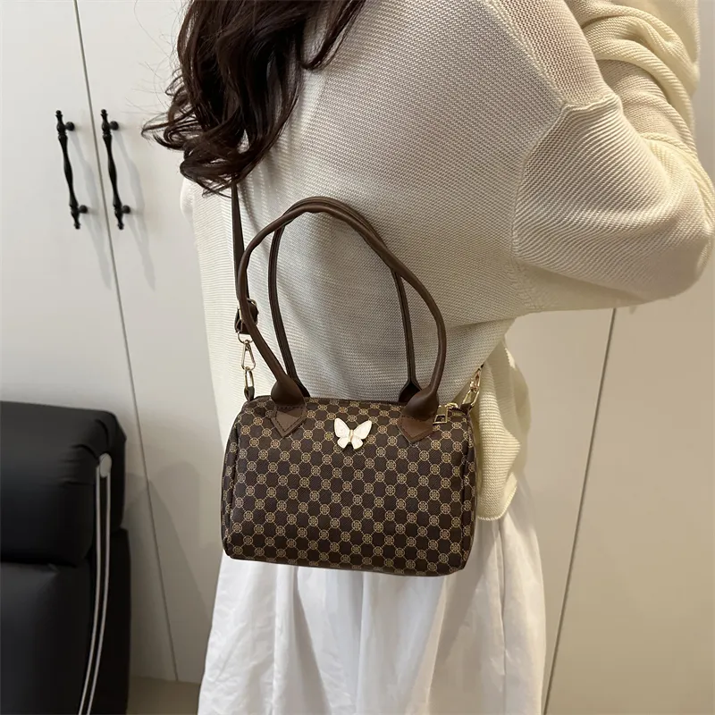 TOUTSEUL YOLO PU Boston Bag Handbag Women's White/Pink/Black/Brown-23