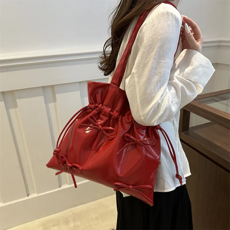 TOUTSEUL YOLO PU Tote Bag, Shoulder Bag Regular Women's White/Silver/Red/Black/Yellow-23