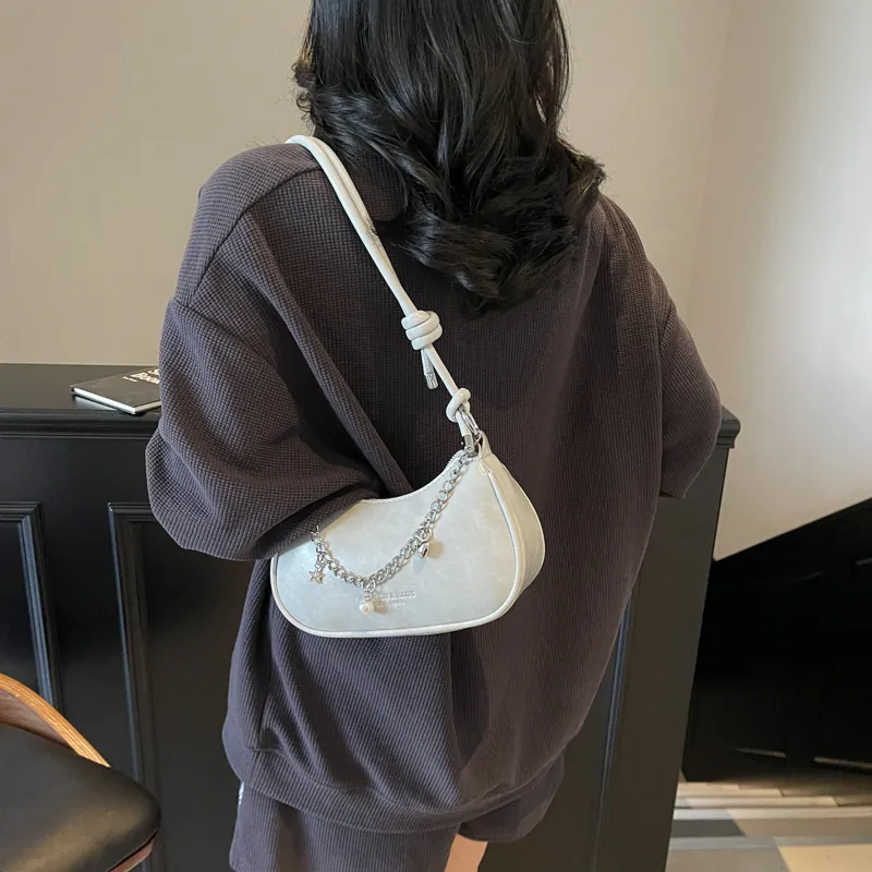 TOUTSEUL YOLO PU Crossbody Underarm Shoulder Bag Women's Ecru/Gray/Pink/Black-7