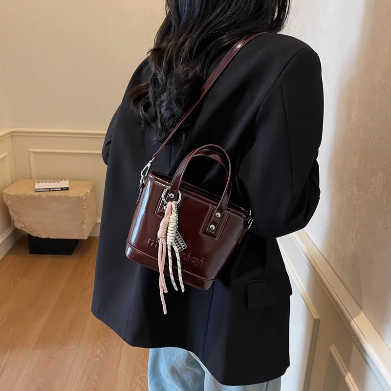 TOUTSEUL YOLO PU One Shoulder Handbag Women's Ecru/Black/Pink/Coffee-17