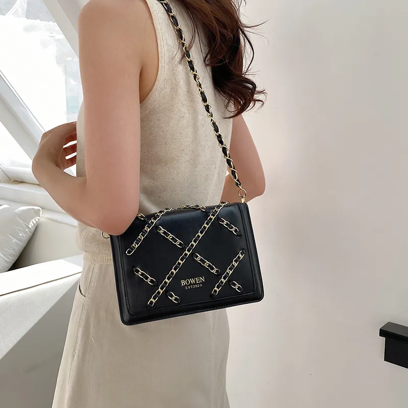 TOUTSEUL YOLO PU Shoulder Bag Women's White/Black/Pink-9