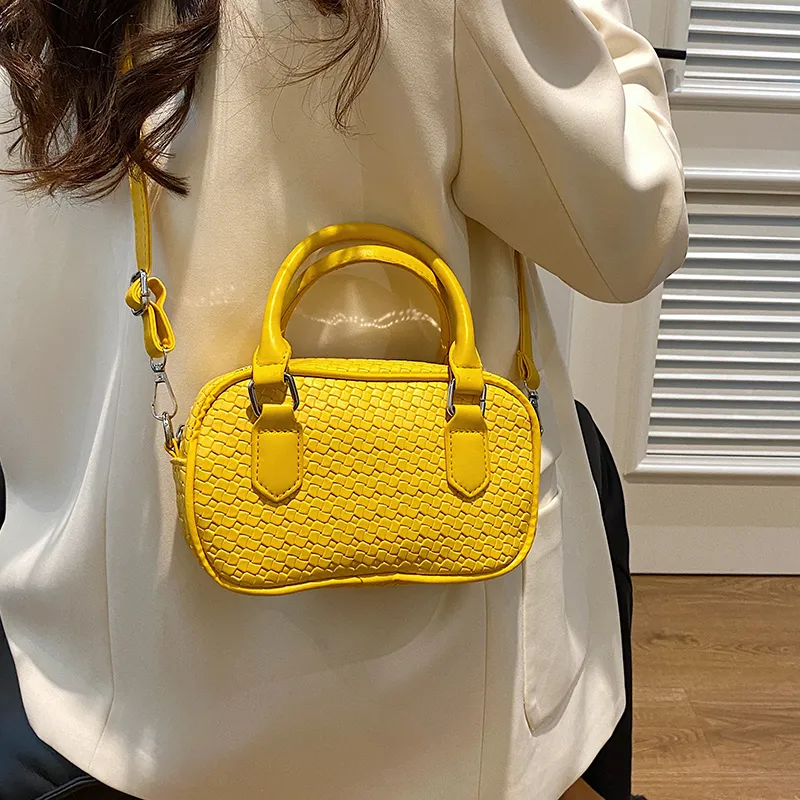 TOUTSEUL YOLO PU Boston Bag Handbag Women's Khaki/Yellow/Green/Black-7