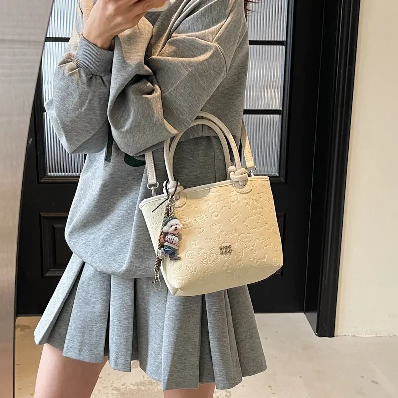 TOUTSEUL YOLO PU One Shoulder Handbag Women's Ecru/Coffee/Black-3