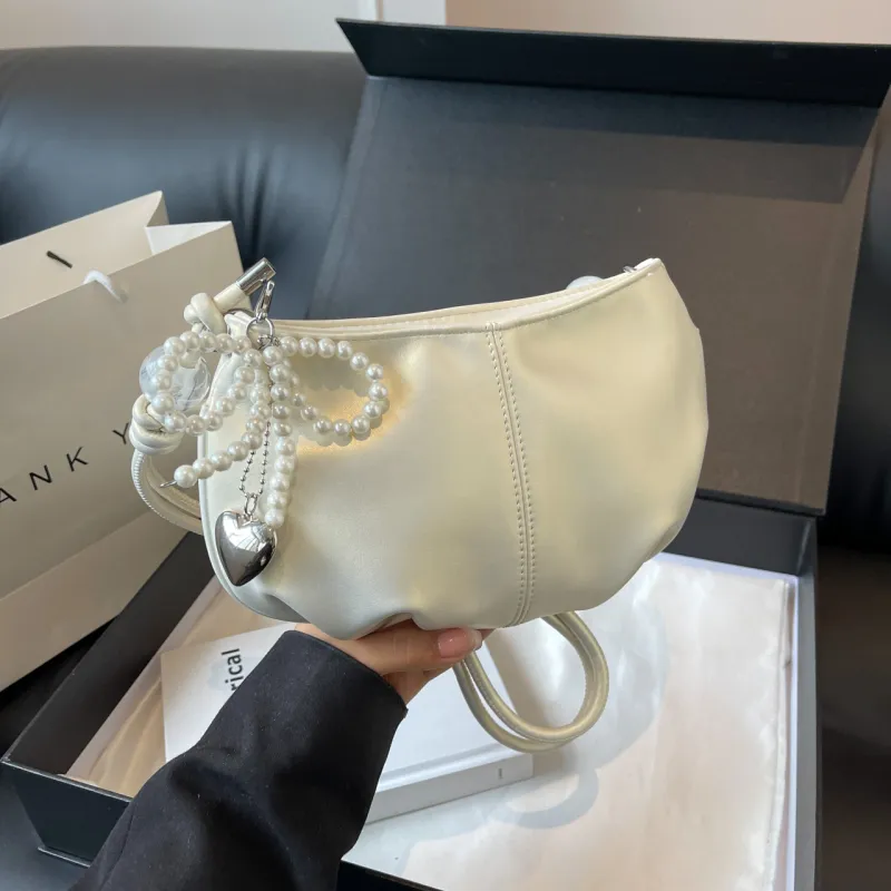 TOUTSEUL YOLO PU Shoulder Bag Women's Pearl White/Pearl Pink/Silver/Black-4