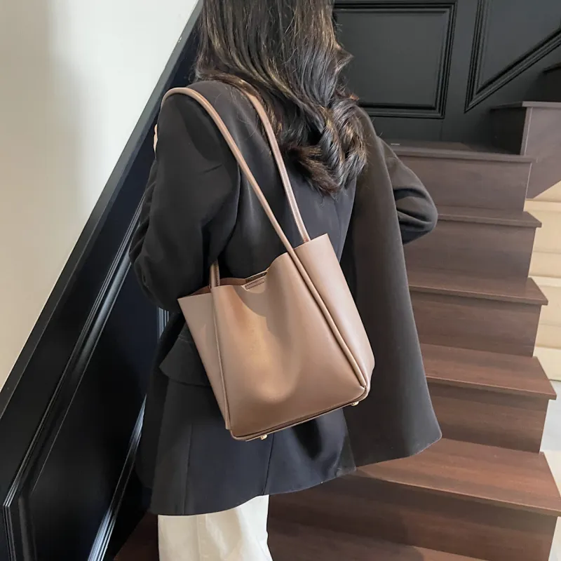 TOUTSEUL YOLO PU Shoulder Bag Women's Brown/Coffee/Black/White-9