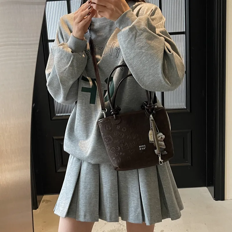 TOUTSEUL YOLO PU One Shoulder Handbag Women's Ecru/Coffee/Black-8