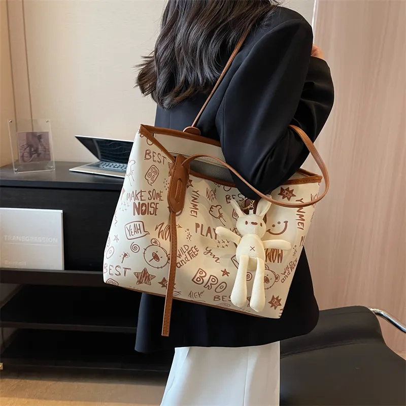 TOUTSEUL YOLO PU Tote Bag, Shoulder Bag Regular Women's Black/Blue/Pink/Brown-21