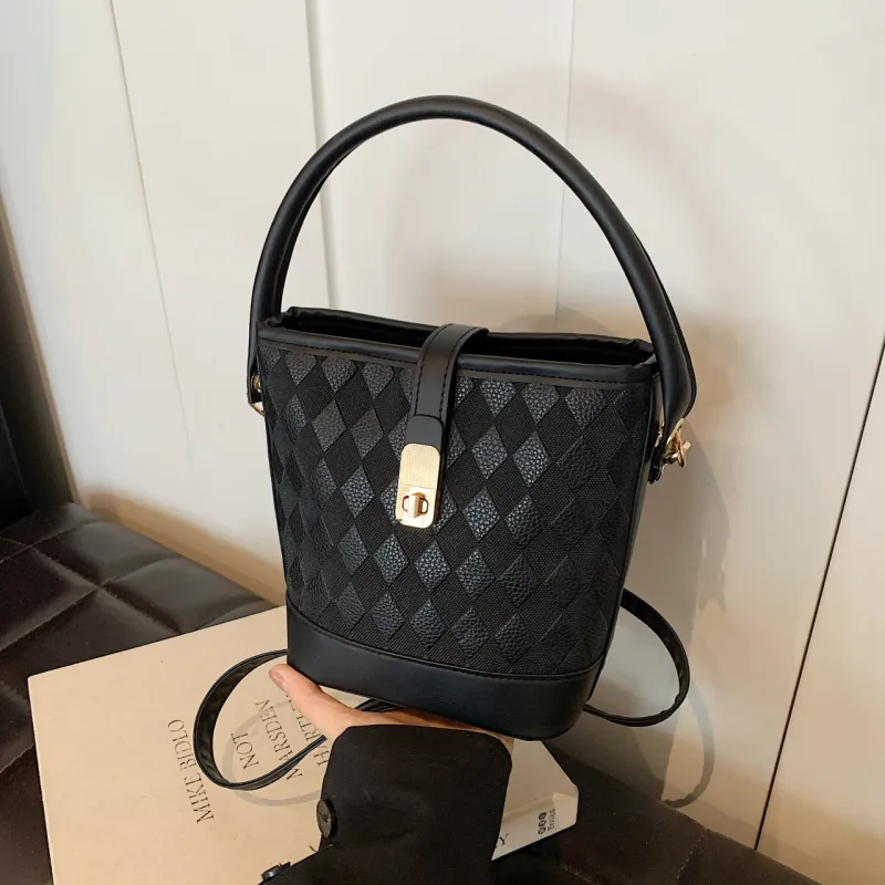 TOUTSEUL YOLO PU Bucket Bag Handbag Women's White/Black/Khaki/Brown-10