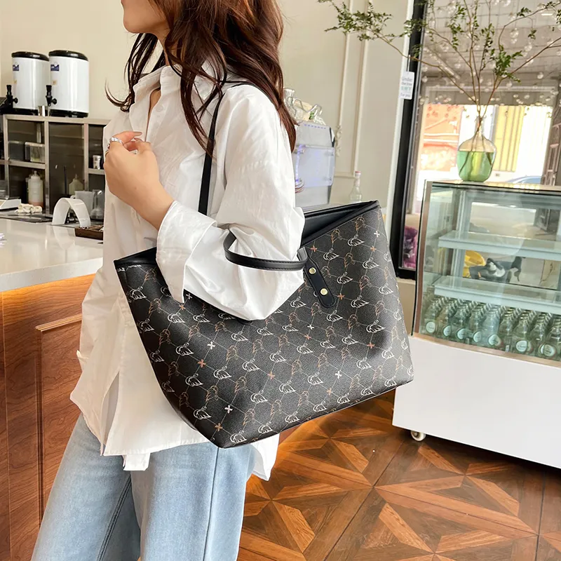 TOUTSEUL YOLO PU Tote Bag, Shoulder Bag Regular Women's White/Black/Pink/Brown-6