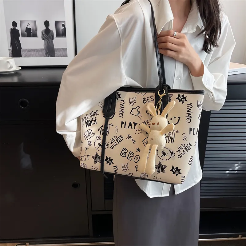 TOUTSEUL YOLO PU Tote Bag, Shoulder Bag Regular Women's Black/Blue/Pink/Brown-6
