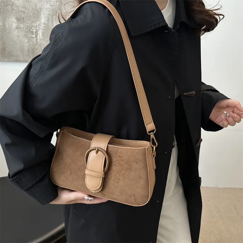 TOUTSEUL YOLO Suede Shoulder Bag Regular Women's Black/Red/Khaki/Coffee-16