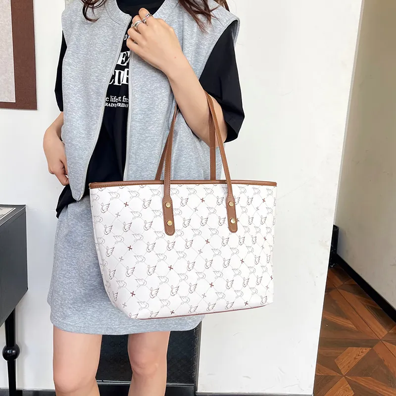 TOUTSEUL YOLO PU Tote Bag, Shoulder Bag Regular Women's White/Black/Pink/Brown-2