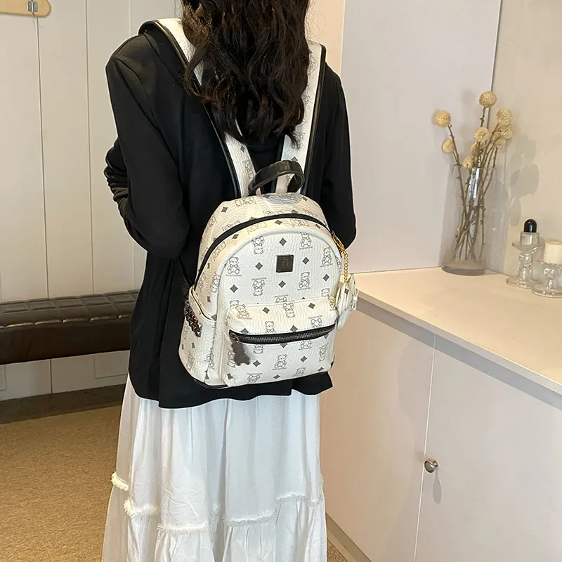 TOUTSEUL YOLO PU Backpack Unisex Black, White &/Ecru, Black, Pink, Brown-6