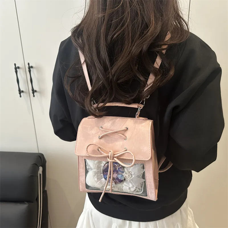 TOUTSEUL YOLO PU Backpack Women's White/Silver/Black/Pink-17