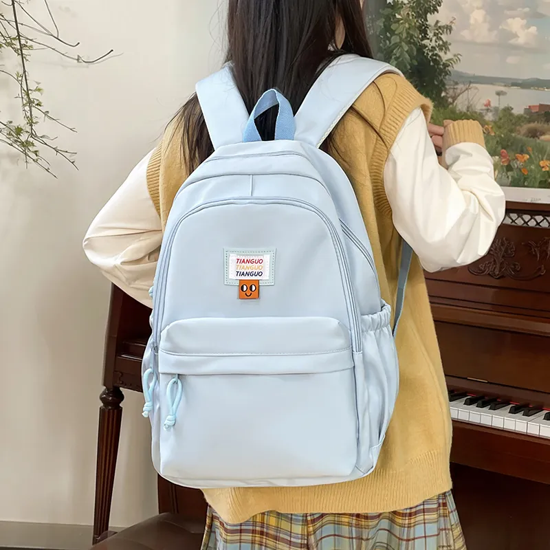 TOUTSEUL YOLO Nylon Fabric Backpack Regular Unisex White/Blue/Yellow/Pink/Black-8