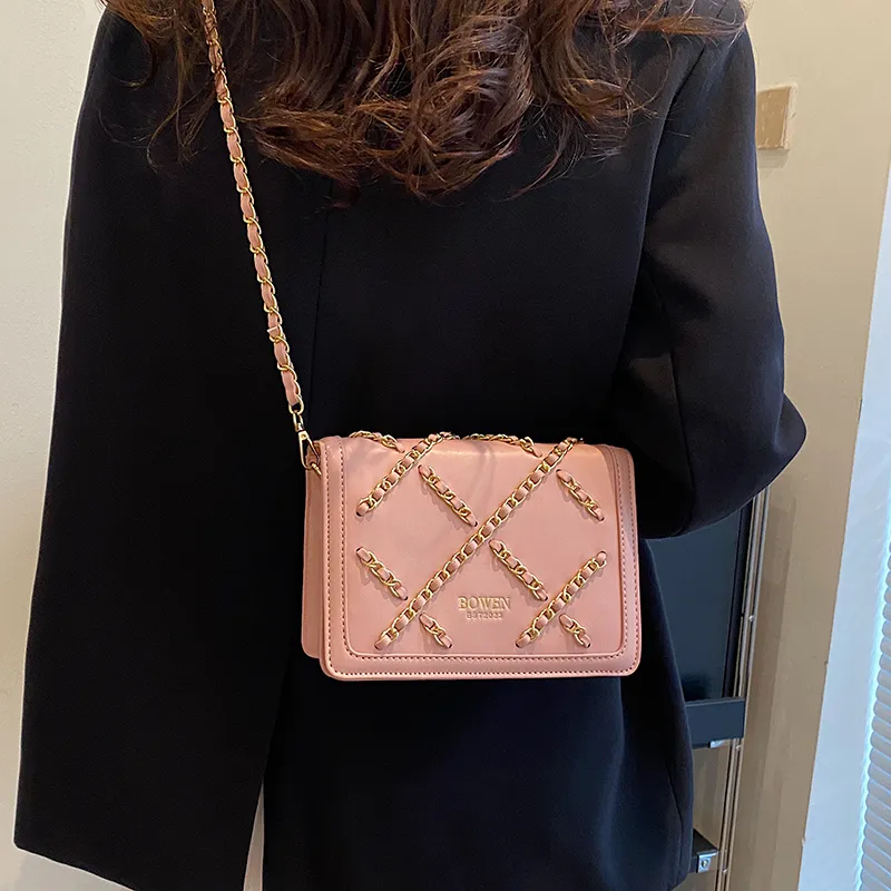 TOUTSEUL YOLO PU Shoulder Bag Women's White/Black/Pink-16