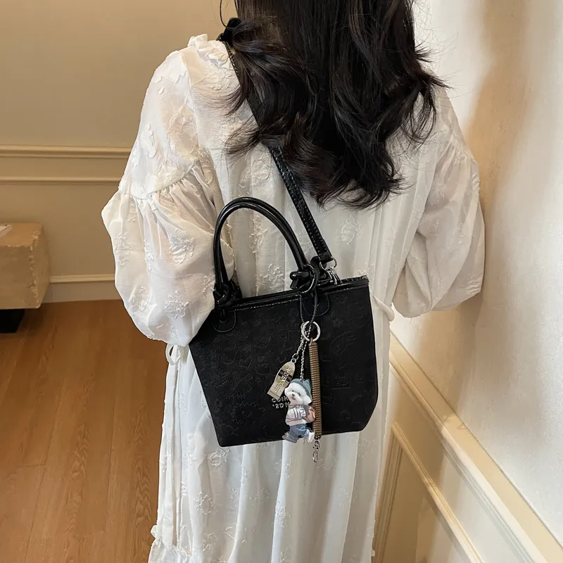 TOUTSEUL YOLO PU One Shoulder Handbag Women's Ecru/Coffee/Black-11