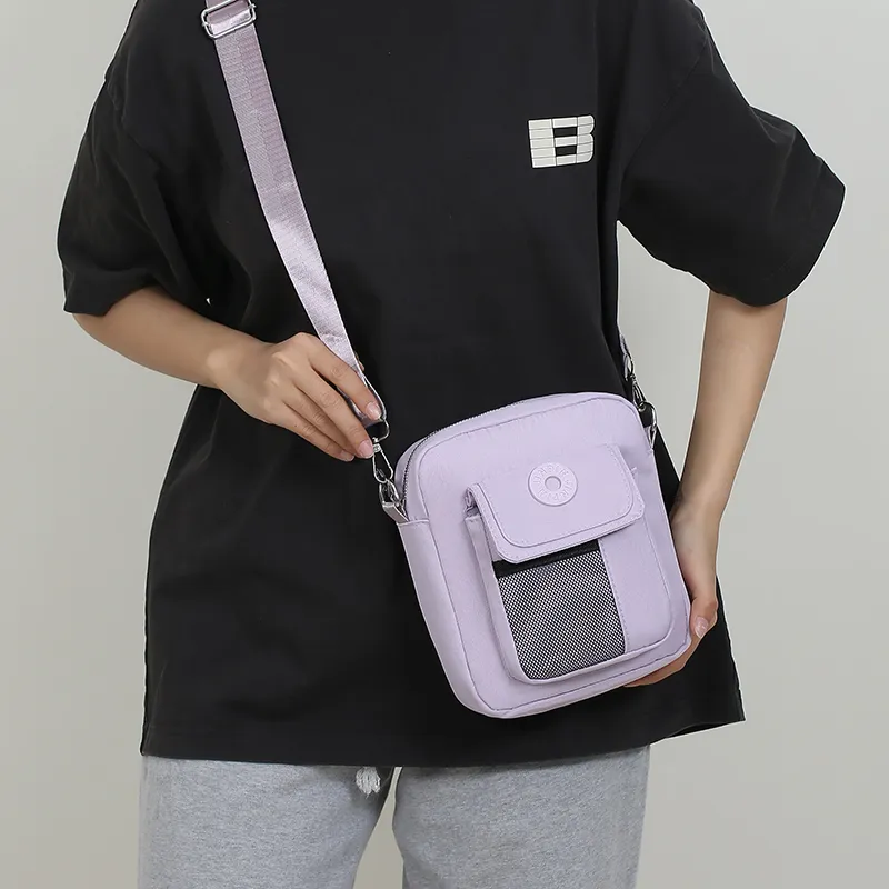 TOUTSEUL YOLO Nylon Fabric Crossbody Bag, Shoulder Bag Unisex Gray/Black/Purple/Khaki/Green/Dark Blue/Dark Brown-7
