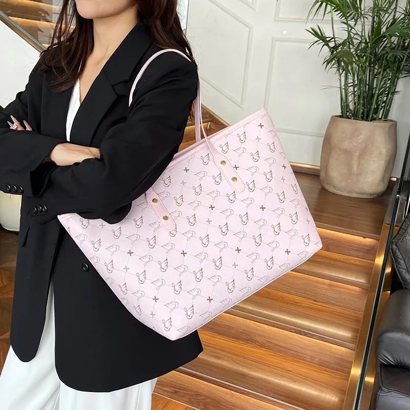 TOUTSEUL YOLO PU Tote Bag, Shoulder Bag Regular Women's White/Black/Pink/Brown-16