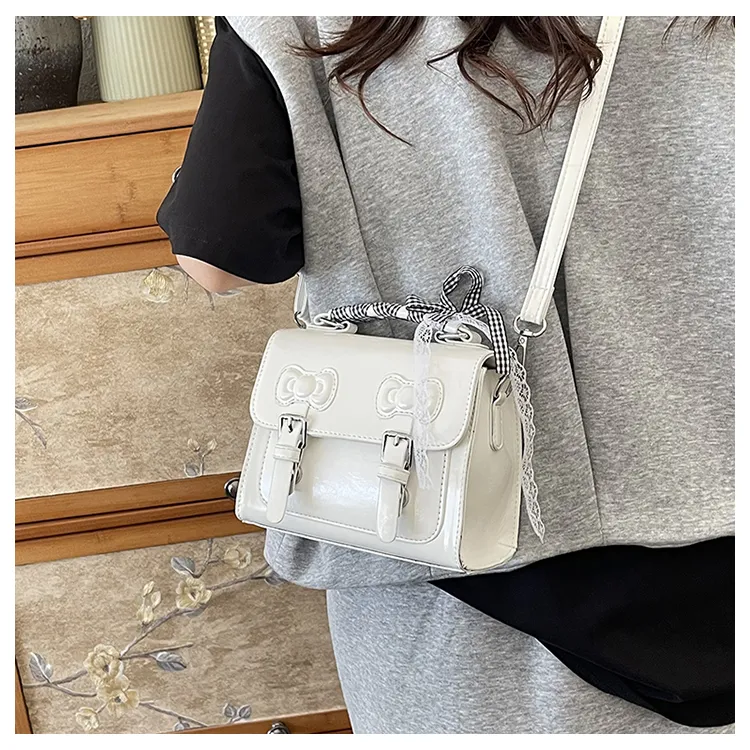 TOUTSEUL YOLO PU One Shoulder Handbag Women's Ecru/Black/Silver/Purple/Pink-3