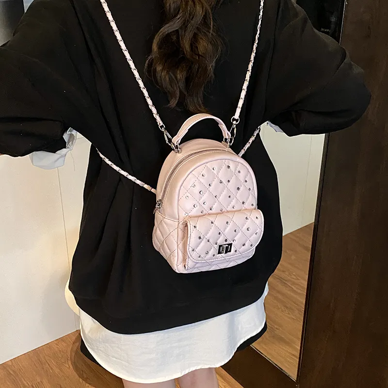 TOUTSEUL YOLO PU Backpack Women's White/Black/Yellow/Pink/Blue-22