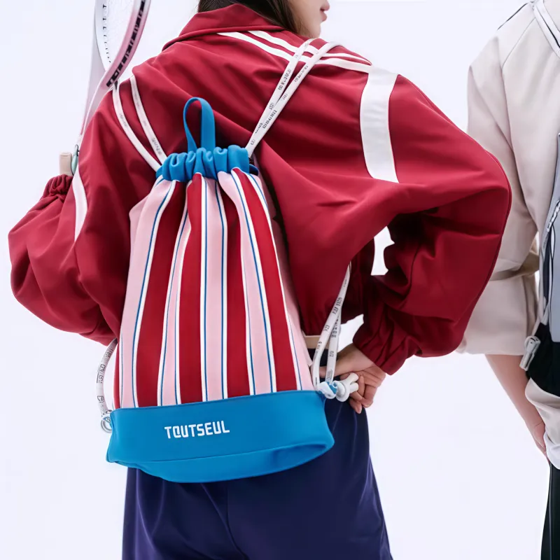 TOUTSEUL YOLO Polyester Backpack Unisex Pink Blue-3
