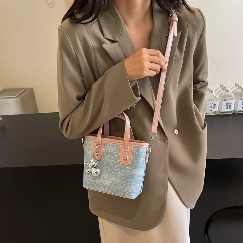 TOUTSEUL YOLO Fabric One Shoulder Handbag Regular Women's Ecru/Pink/Blue/Silver-7
