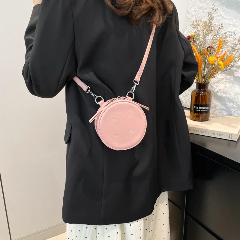 TOUTSEUL YOLO PU Round Bag, Shoulder Bag Women's Ecru/Pink/Red/Black-10
