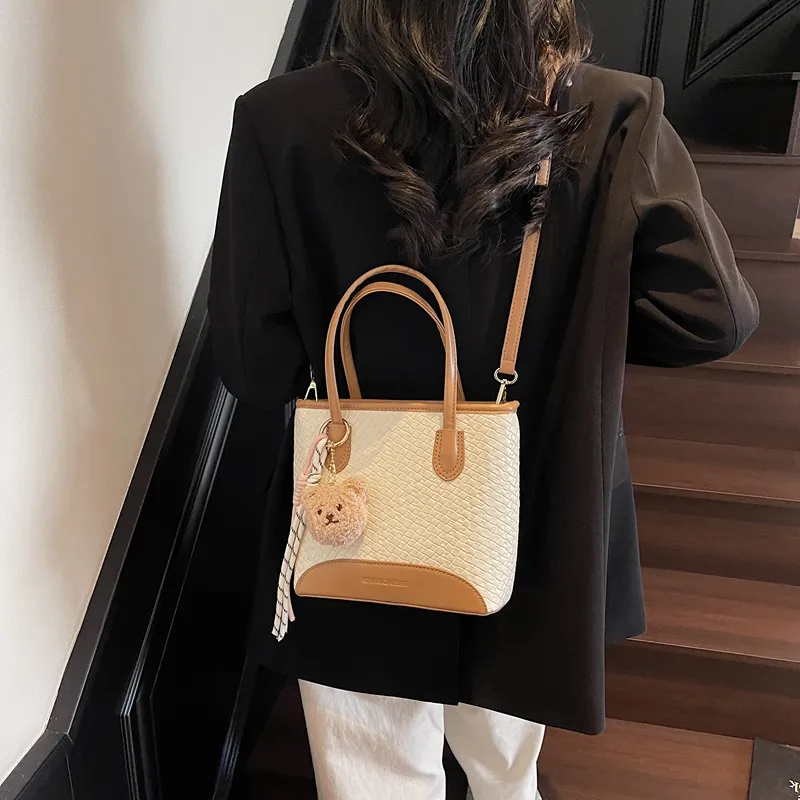 TOUTSEUL YOLO PU Handbag Women's Ecru/Black/Blue/Pink-2