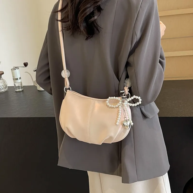 TOUTSEUL YOLO PU Shoulder Bag Women's Pearl White/Pearl Pink/Silver/Black-9