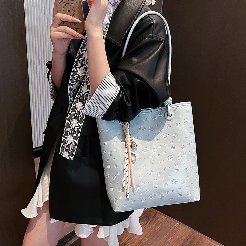 TOUTSEUL YOLO PU Shoulder Bag Women's White/Black/Blue/Pink-16