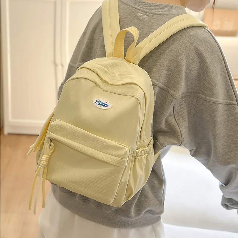 TOUTSEUL YOLO Nylon Backpack Unisex Black/Pink/Yellow/Blue-19