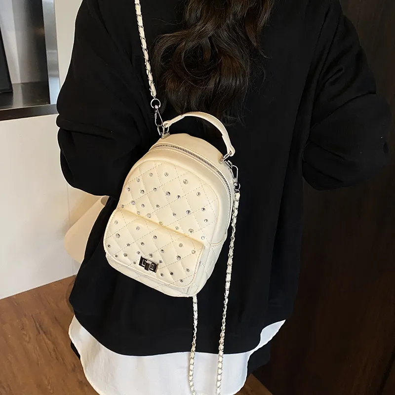 TOUTSEUL YOLO PU Backpack Women's White/Black/Yellow/Pink/Blue-5