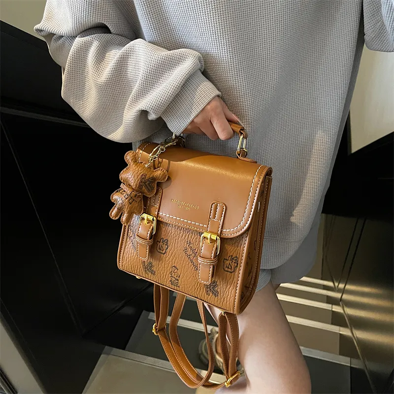 TOUTSEUL YOLO PU One Shoulder Crossbody Backpack Women's White/Black/Pink/Brown-19