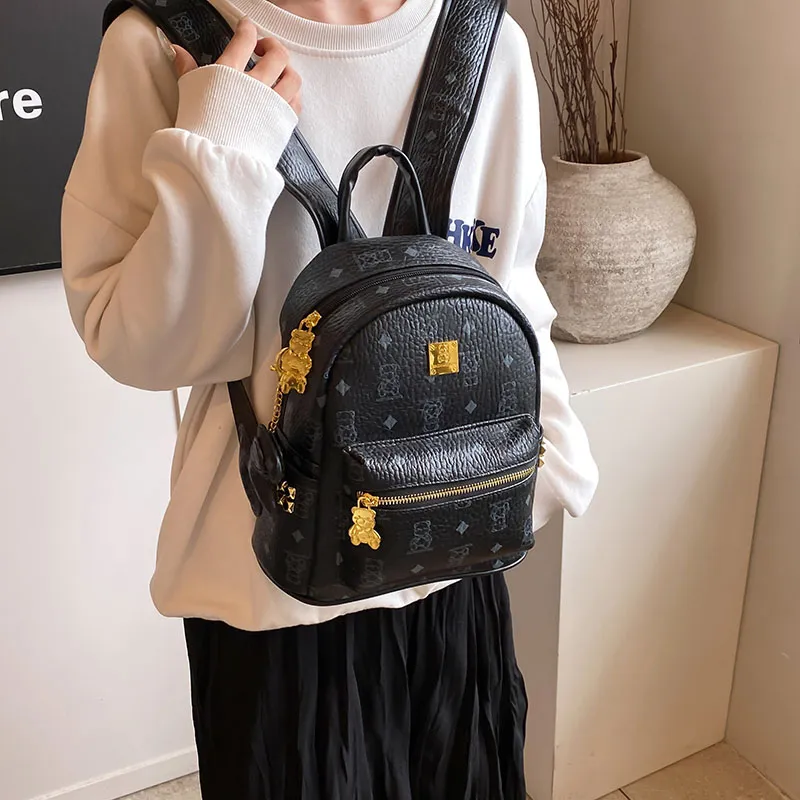 TOUTSEUL YOLO PU Backpack Unisex Black, White &/Ecru, Black, Pink, Brown-13