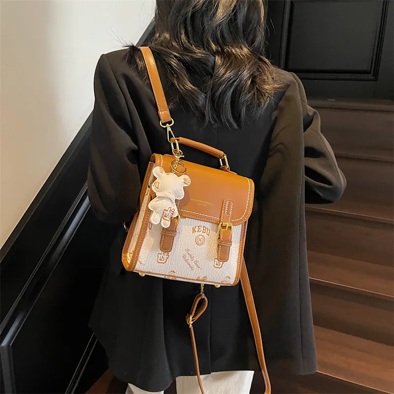 TOUTSEUL YOLO PU One Shoulder Crossbody Backpack Women's White/Black/Pink/Brown-1