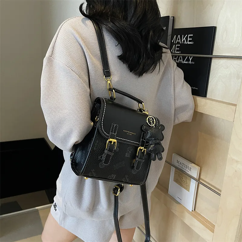 TOUTSEUL YOLO PU One Shoulder Crossbody Backpack Women's White/Black/Pink/Brown-8