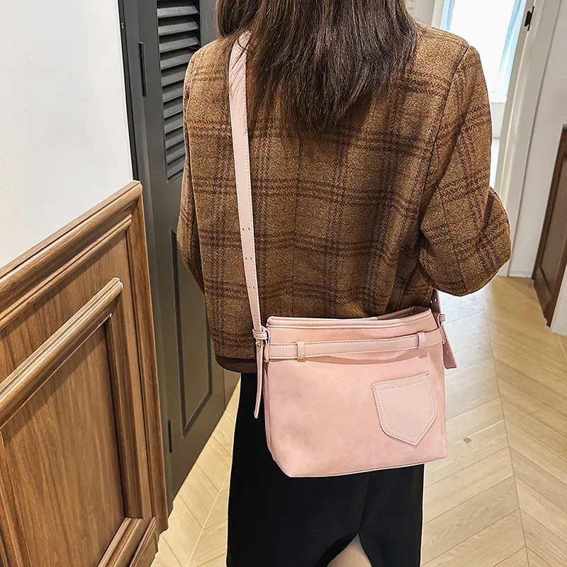 TOUTSEUL YOLO PU Shoulder Bag Women's Black/Pink/Brown-9