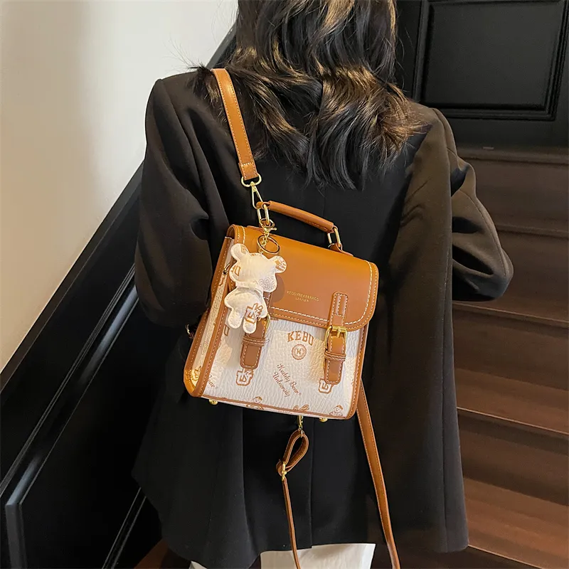 TOUTSEUL YOLO PU One Shoulder Crossbody Backpack Women's White/Black/Pink/Brown-2
