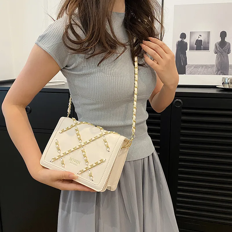 TOUTSEUL YOLO PU Shoulder Bag Women's White/Black/Pink-4
