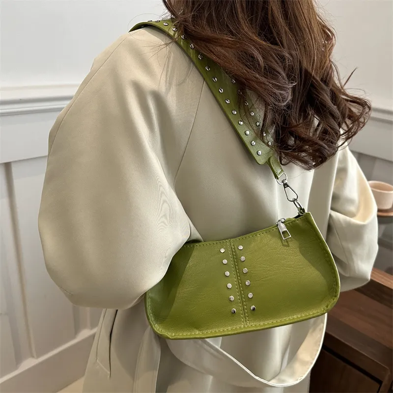TOUTSEUL YOLO PU Shoulder Bag Women's White/Green/Red/Black/Brown-7