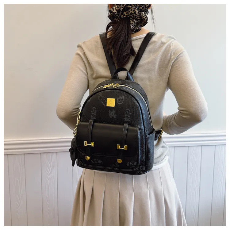 TOUTSEUL YOLO PU Backpack Women's White/Pink/Black/Brown-12