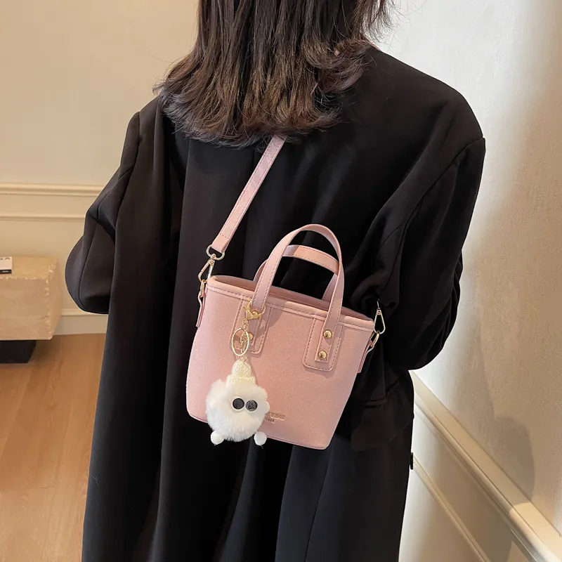 TOUTSEUL YOLO Pu Crossbody One Shoulder Handbag Women's Ecru/Black/Pink/Coffee-9