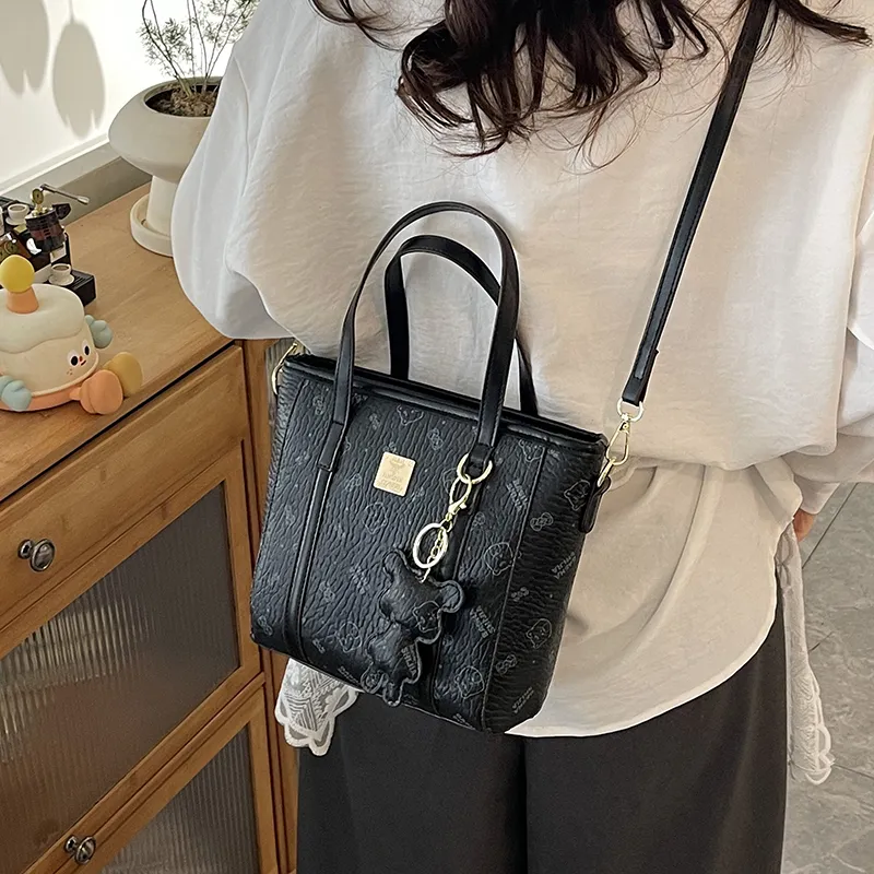 TOUTSEUL YOLO PU Basket Bag, Shoulder Bag, Handbag Women's Ecru Brown Pink Black-25