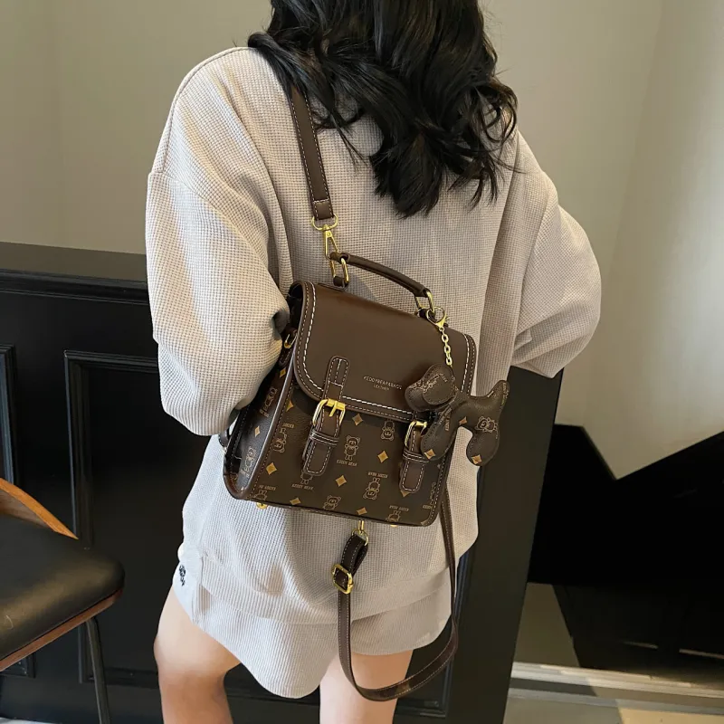 TOUTSEUL YOLO PU One Shoulder Crossbody Backpack Women's White/Pink/Coffee/Brown-13