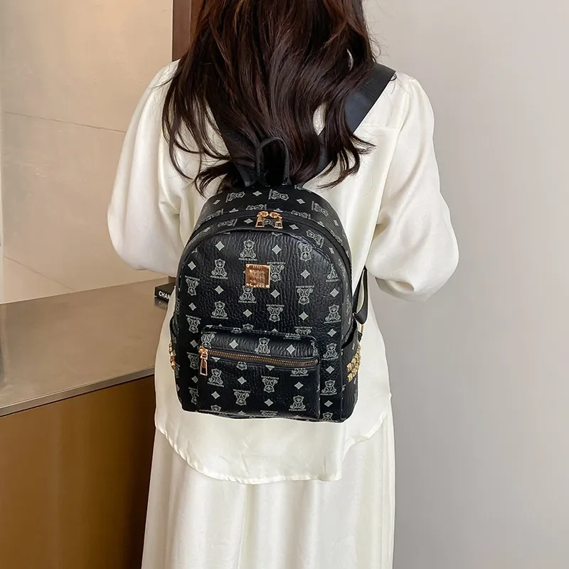 TOUTSEUL YOLO PU Backpack Women's White/Pink/Brown/Black-15