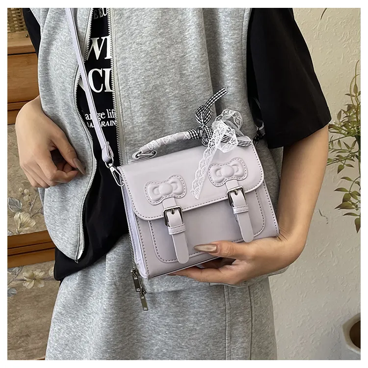 TOUTSEUL YOLO PU One Shoulder Handbag Women's Ecru/Black/Silver/Purple/Pink-21