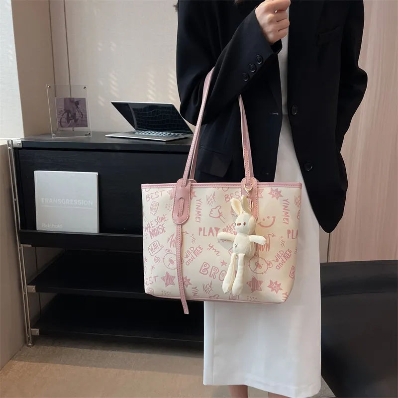 TOUTSEUL YOLO PU Tote Bag, Shoulder Bag Regular Women's Black/Blue/Pink/Brown-16