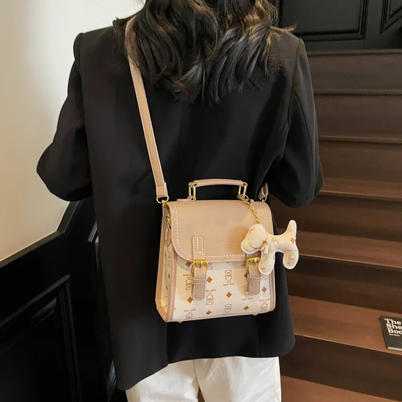 TOUTSEUL YOLO PU One Shoulder Crossbody Backpack Women's White/Pink/Coffee/Brown-1